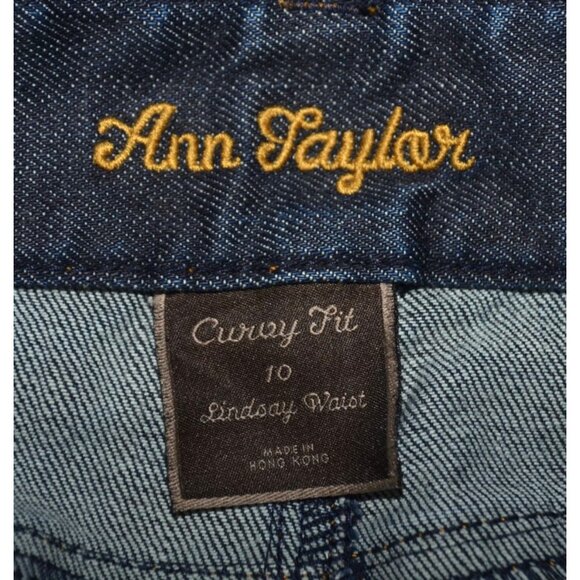 Ann Taylor Jeans Womens Size 10 Curvy Fit Lindsay Waist Blue Denim Straight Leg - Picture 7 of 9